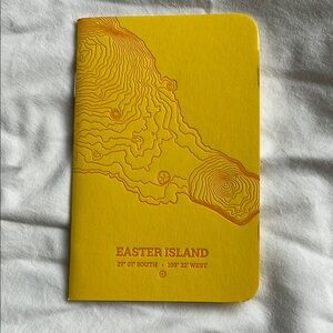 6/$24 Yellow Easter Island Travel Letterpress Notebook | New!